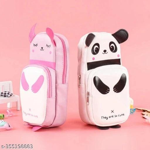 Combo Digital Panda Shape Pencil Box/Pouch (Set Of -2 Pink&White) - Springkart 