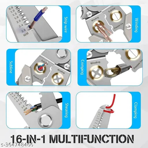 Wire Stripper and Cutter Pliers Tools For Electricians 6-in-1 Multifunctional Wire and Cable Stripping