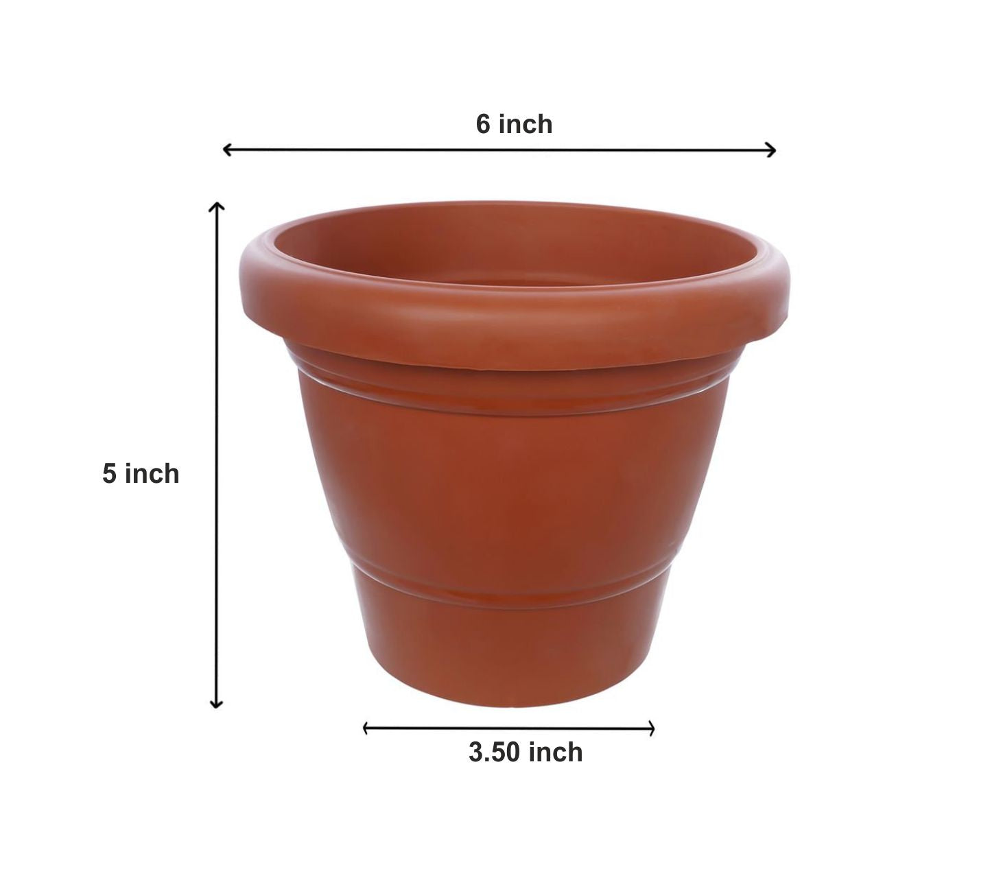 Garden Heavy Plastic Planter Pot / Gamla 6 inch (Brown, Pack of 1, Small) - Springkart 