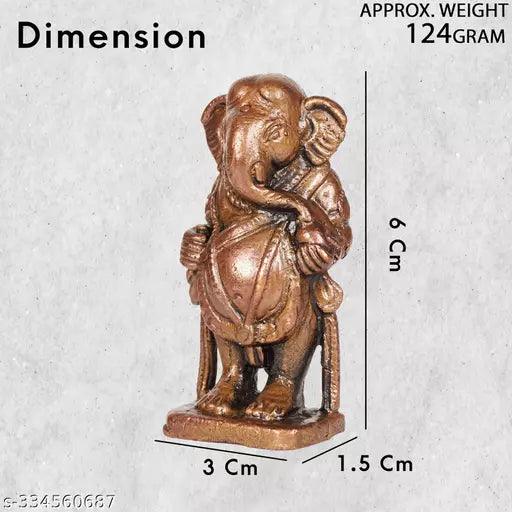 2.1 inches, Handmade Copper Yedmunji Ganesha Idol, 125 Grams,Pack of 1 Piece