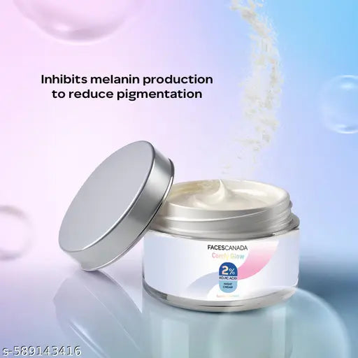 FACES CANADA Comfy Glow 2% Kojic Acid Night Cream - 25g | Brightens Skin | Fades Dark Spots & Acne Marks | Evens Out Skin | Nourishes & Hydrates | Gentle & Effective | Smooth Texture