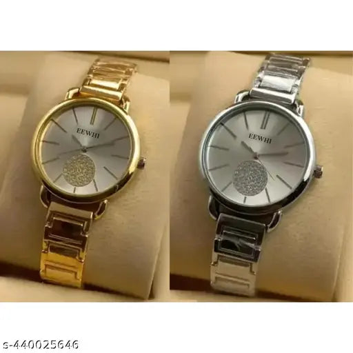 New Fancy Solid Dial Attractive Metal Chain Attractive Bracelet Analog Watch for Women