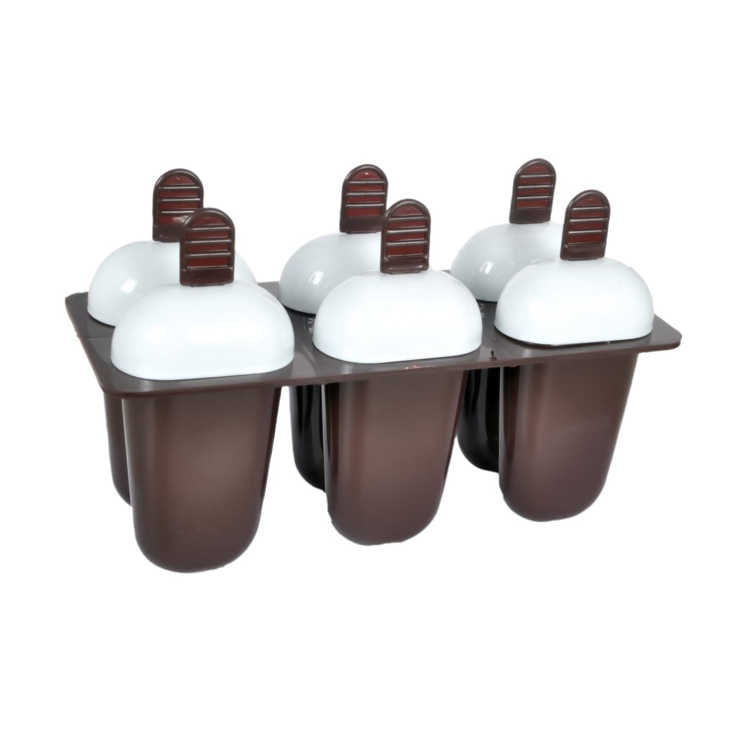 Plastic Ice Candy Maker Kulfi Maker Moulds Set With 6 Cups (Multicolour) - Springkart 