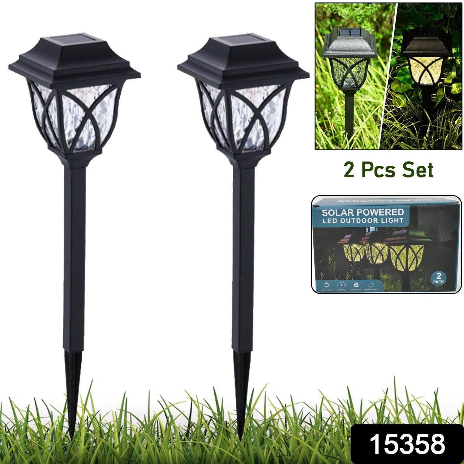 Solar Pathway Lights Outdoor Garden Lights (2 Pcs Set) - Springkart 