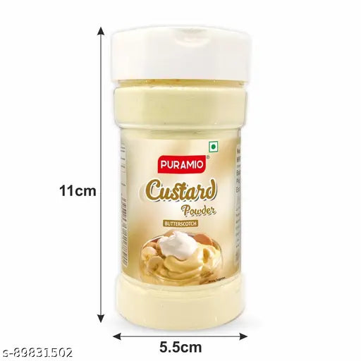 Puramio Custard Powder [Pack of 4]- Vanilla, Strawberry, Mango & Butterscotch, 100g Each