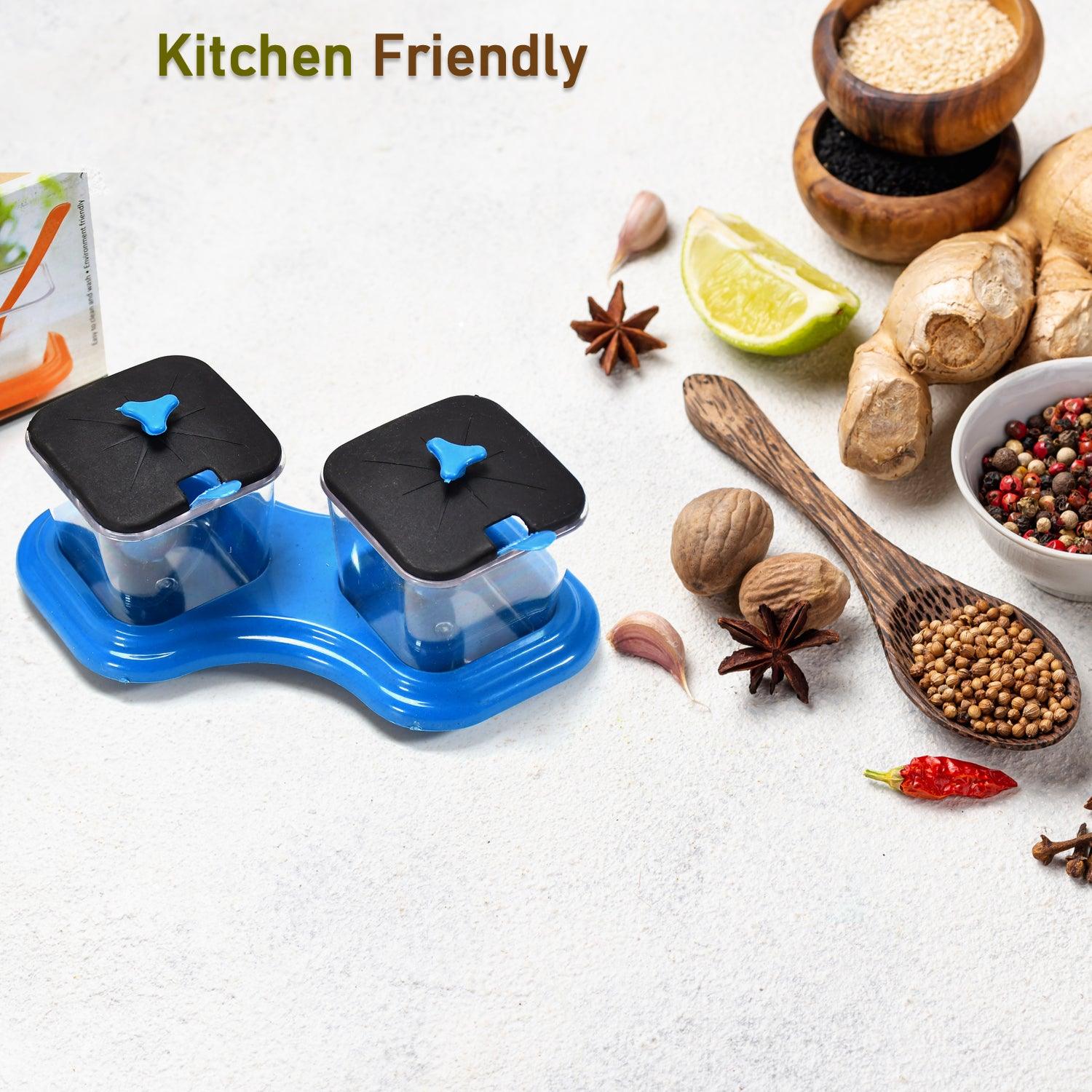 0148 Dining Table Stand 2 Pcs Pickle Jar Spice Tray Spoons Virgin Plastic Kitchen Storage Container Serving Salt Pepper Sauces Chutney Masala Mukhwas Aachar - Springkart 