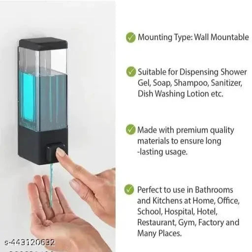 Elegance 350ml Wall Mount Transparent Liquid Soap Dispenser Use for Foam,