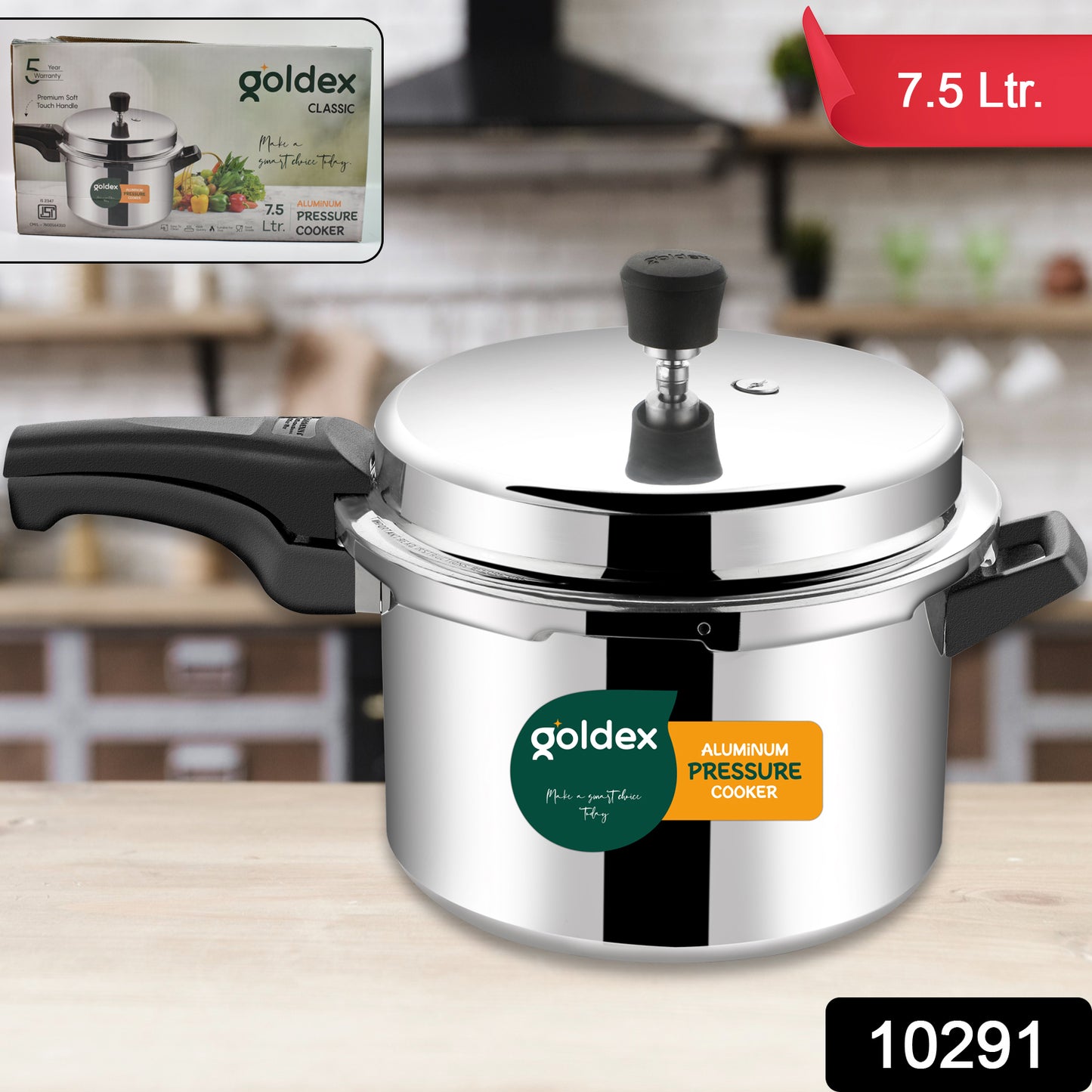 Aluminium Classic Goldex Pressure Cookers With Outer Lid (7.5 Litres) - Springkart 