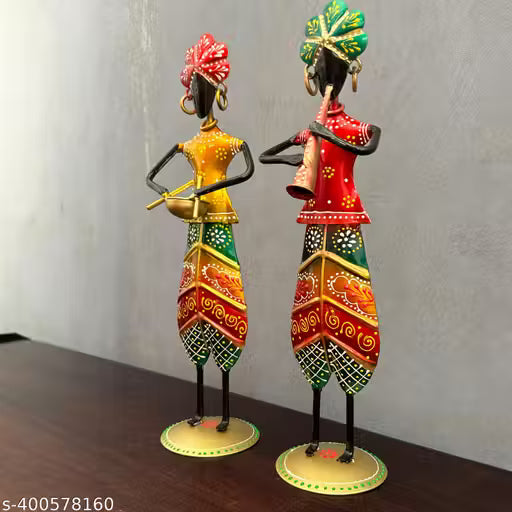 Handicrafy Iron Rajasthani Langa Multi Color Decorative Musician Set Of 2