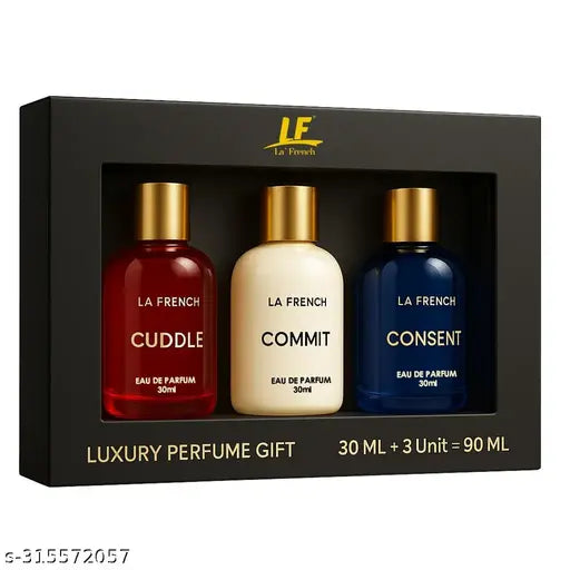 La French Perfume Gift Set for Women 3x30 ML Cuddle Commit & Consent Perfume Scent | Long Lasting EDP Fragrance Scent | Date night fragrance | Ideal gift for Women  | Perfect Gift for Her