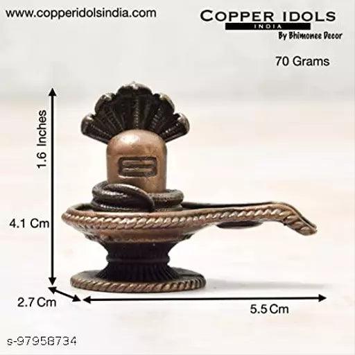 1.6 inches, Copper Handmade Shivalinga , 70 Grams , Patina Antique Finish , Pack of 1 Piece