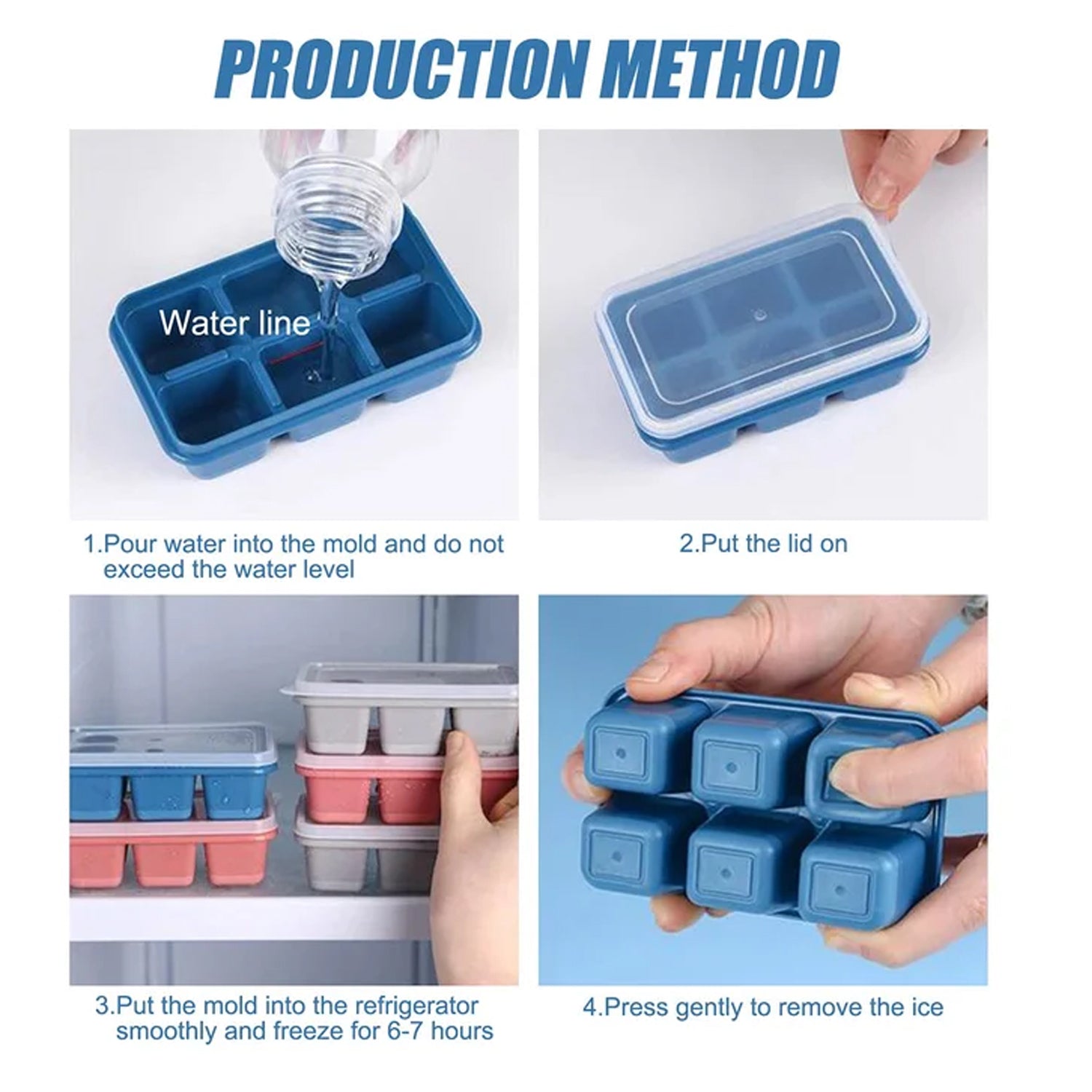4750 6 Cavity Silicone Ice Tray Used In All Kinds Of Places Like Household Kitchens For Making Ice From Water And Various Things And All. - Springkart 