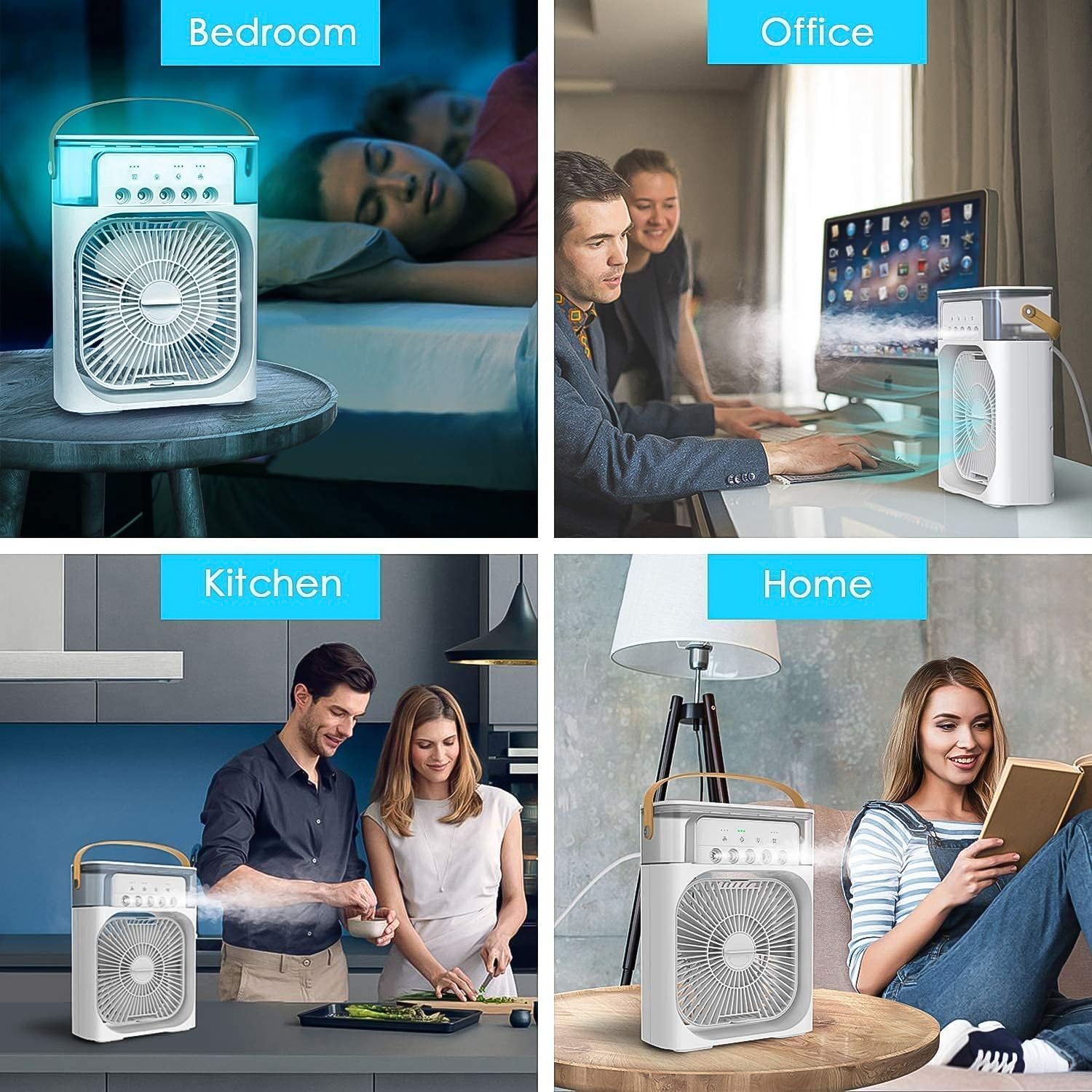Portable Air Conditioner Fan 7 Color Changing Light (Big 1 Pc) - Springkart 