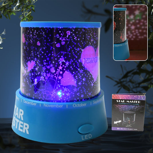 LED Projector Night Light Amazing Lamp, 3 Battery operated lamps, Rotation With the music Function, Master for Kids Bedroom Home Decoration Night Romantic Gift (Battery Not Included / 1 pc) - Springkart 