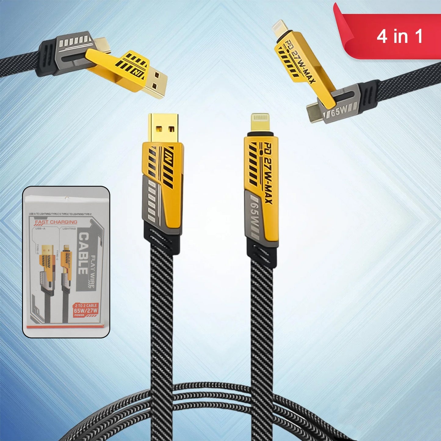 4 In 1 Charging Cable 65w Cable (1 Pc 1 Mtr.) - Springkart 