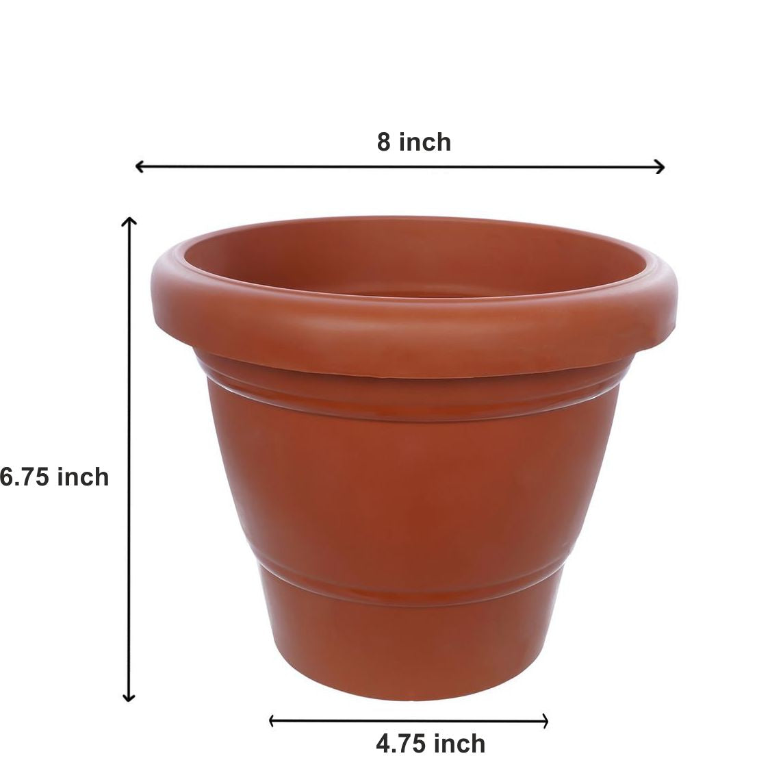 Garden Heavy Plastic Planter Pot / Gamla 8 inch (Brown, Pack of 1,Medium ) - Springkart 