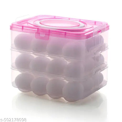 36 Grids Plastic Egg Storage Box with Lid Egg Tray Box Holder for Refrigerator Useful for Home, Kitchen & Poultry