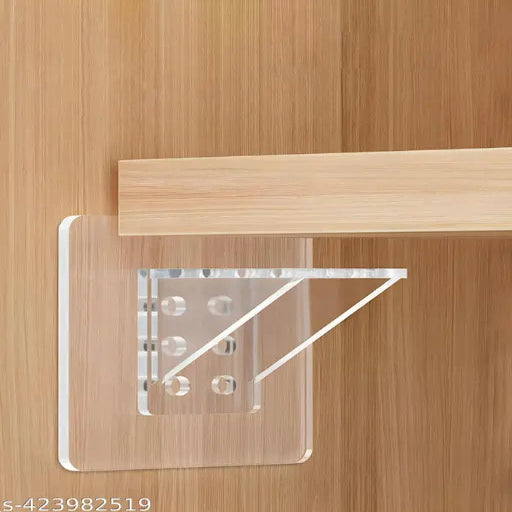 8 PCS -HEAVY Punch-Free Plastic Brackets for Cabinet and Closet Shelves