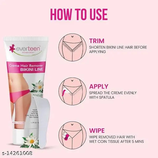 Everteen Hair Remover Creme for Bikini Line & Underarms – 1 Pack (50 gm) - Springkart 