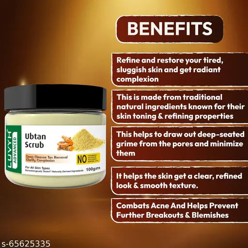 Ubtan Scrub For Face with Turmeric & Walnut for Tan Removal - 100g detan Scrub