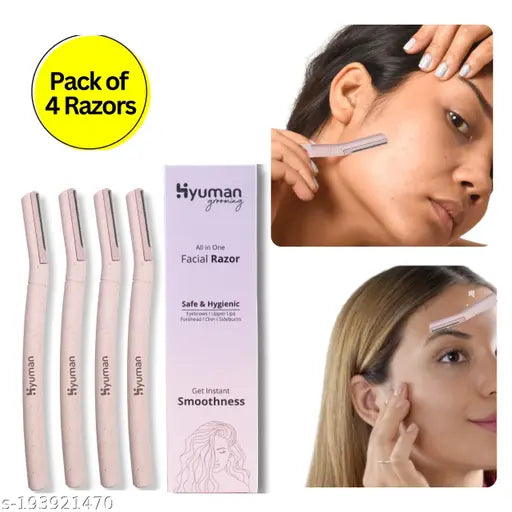 Eyebrow & Face Razor for Women 4 Units | German Stainless Steel Blade