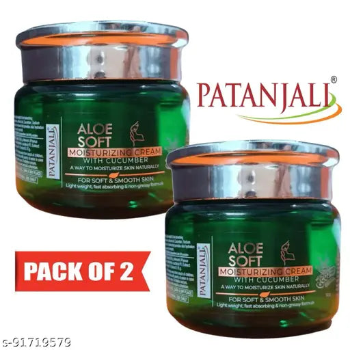 Patanjali Aloe Soft Moisturizing Cream With Cucumber 50 G Pack of 2