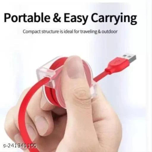 3 in 1 retractable fast charging 2 A 1 m Micro USB Cable (Compatible with All Mobile) - Springkart 