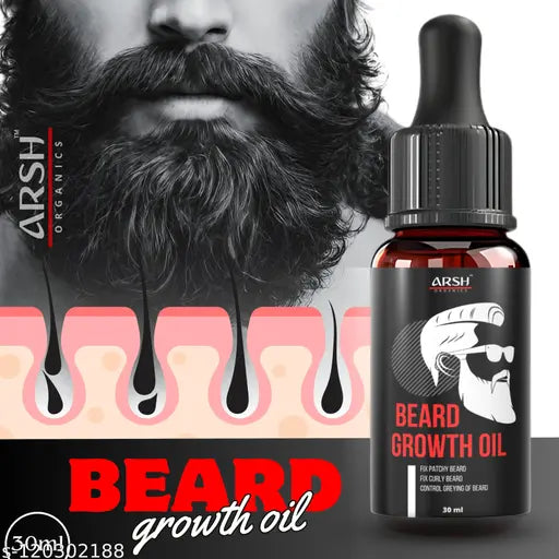 Arsh New & Advanced ARSH Beard Growth Oil- For Faster Beard Growth & Patchy Beard With Redensyl and 10 Essential oils , Sensational Intensive Beard Oil & Advanced Gentle Beard Oil - fast beard growth oil for mens beard oil 30 ml ( DADHI OIL , MOOCH OIL )