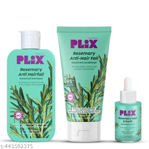 PLIX - THE PLANT FIX Rosemary Anti Hairfall Regime 3% Redensyl Serum, Shampoo & Conditioner Combo