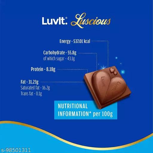 LuvIt Luscious Love Delights - Heart Shaped Chocolate Bars | A Gift of Love | Valentine's Gift | Pack of 1 - 162g Each - Springkart 