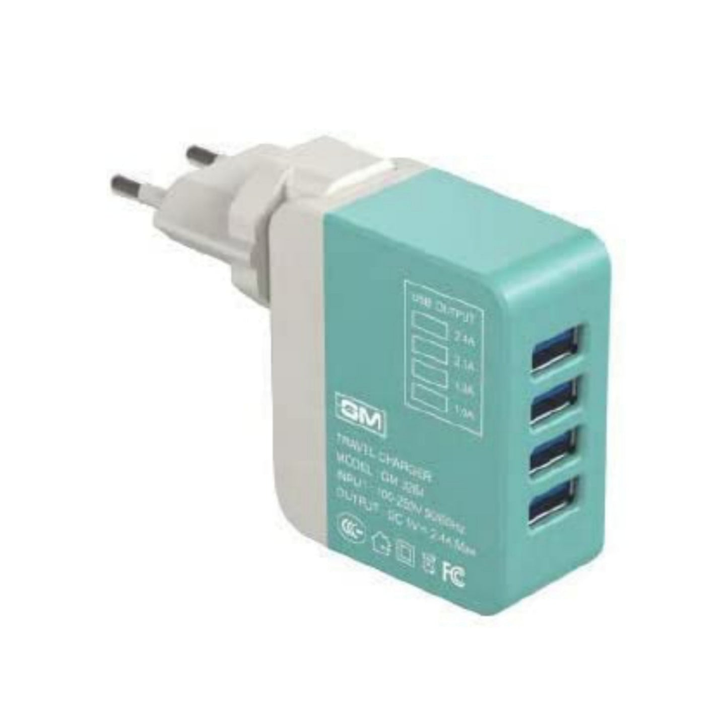 GM 3264 CUBA - 4 PORT USB TRAVEL CHARGER