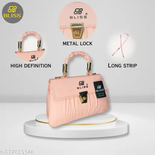 Graceful Stylish Slingbags  Luxury High Quality PU Leather Women Shoulder Bag (Pink)