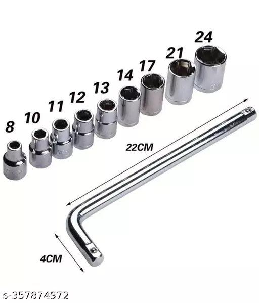 hardware TM Plastic Socket Wrench Set (Grey, 10-Pieces) - Springkart 