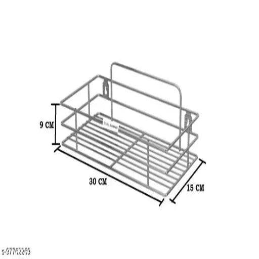 Kitchen Racks and Shelves for Wall Multipurpose Storage Shelf/Spice Rack Kitchen Organizer for Kitchen and Bathroom Heavy Grade Stainless Steel Multi Rack Single - Springkart 