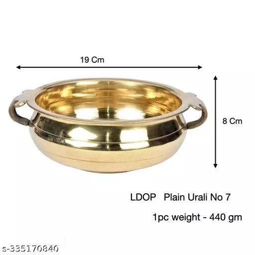 Pure Brass Plain Design Urli/Decorative Bowl 7.5