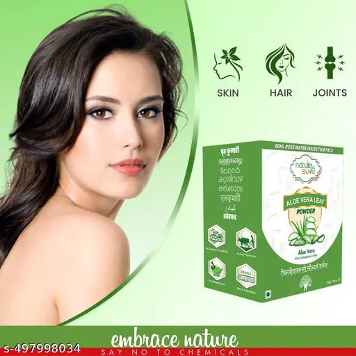 Nature Sure Aloe Vera Leaf Powder 200g with Rose Water 50ml - 2 Pack - Springkart 