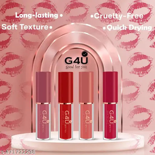 G4U 12 Pcs Lipstick, Matte Texture, 12Hrs Long-Lasting Wear Non-Stick Cup Not Fade  Waterproof, Smudge-proof Lip colors Set