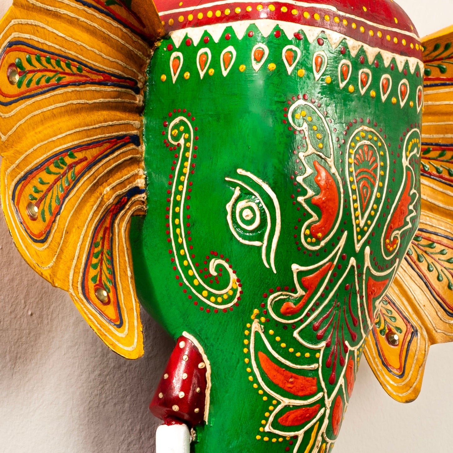 Green Handpainted Elephant Wall DecorGreen Handpainted Elephant Wall Decor                Green Handpainted Elephant Wall Decor