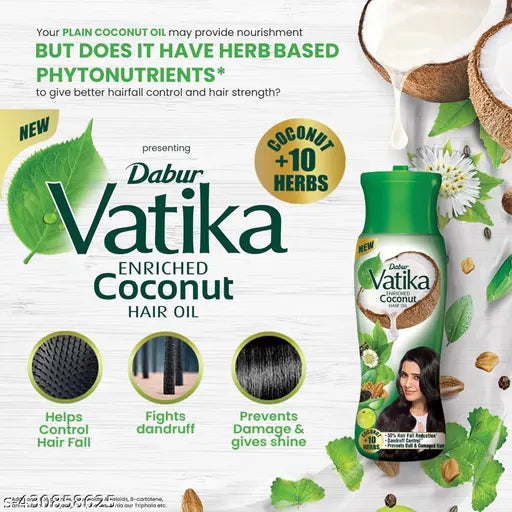 Vatika Enriched Coconut Hair Oil , 150 Ml (Pack Of 3)