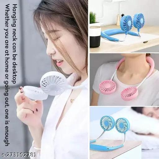 Hand Free Neck Fan, Rechargeable Mini USB Personal Fan with 360 Rotation - Springkart 