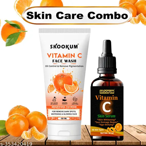 Vitamin C (150ml) Face Gel For Skin & Hair, Vitamin c facewash (50ml) Serum (30ML)For Oil Control