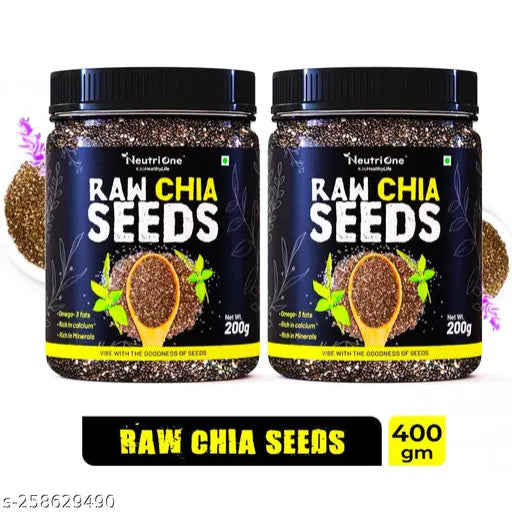 Chia Seeds - Omega-3 Rich, High Fiber Superfood for Energy & Weight Loss Management - 400gm - Springkart 
