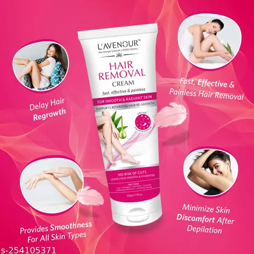 L'avenour Hair Removal Cream For Smooth & Radiant Skin - 50gm (Pack of 3)