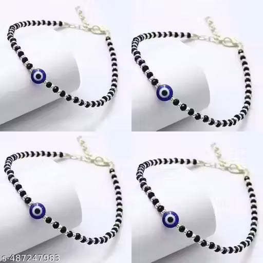 4 combo pack Stylish Evil eye beads bracelet , bracelet & bangle for men and women..