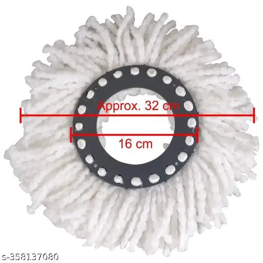 Polyester Mop Head Replacement Refills | 100g Each | 32cm Diameter | Pack of 5 | White