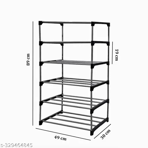 Modular Retro Industrial 6-Shelf Bookcase – Vintage Metal Storage Organizer