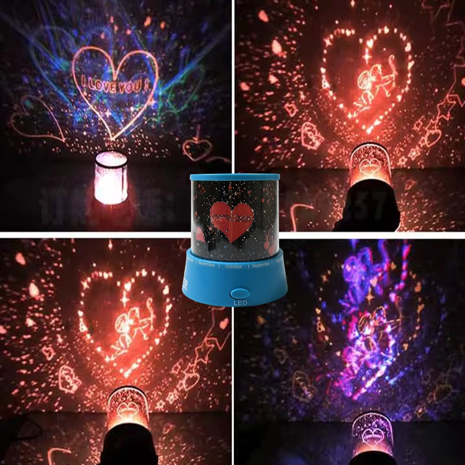 LED Projector Night Light Amazing Lamp, 3 Battery operated lamps, Rotation With the music Function, Master for Kids Bedroom Home Decoration Night Romantic Gift (Battery Not Included / 1 pc) - Springkart 