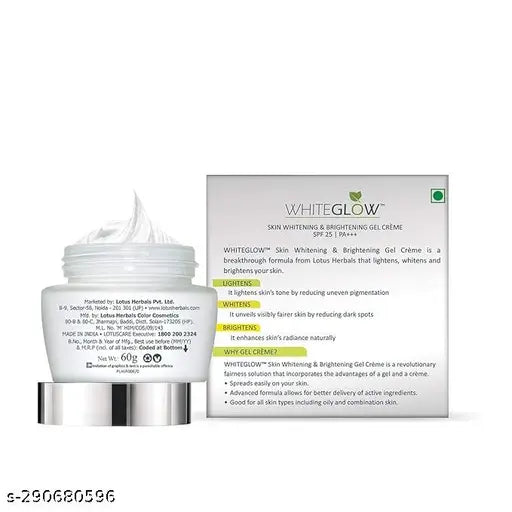 Lotus Herbals Whiteglow Skin Whitening & Brightening Gel Cream 60G With Whiteglow Oil Control Face Wash 50G