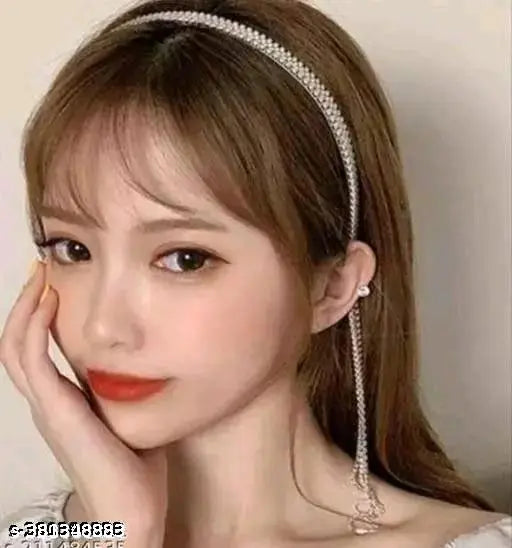 Trendy Women White Metal Tassel Hair Band (Pack-1) - Springkart 