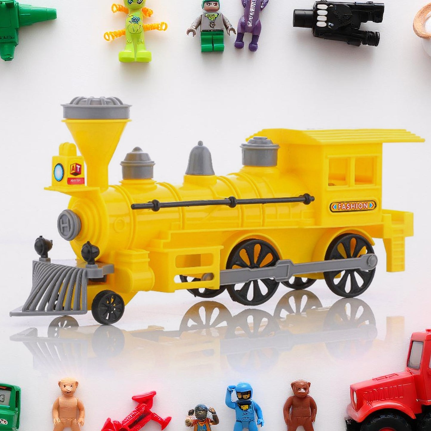 Pull And Go Train With Light Plastic String Pull Back Train (1 Pc Mix Color) - Springkart 